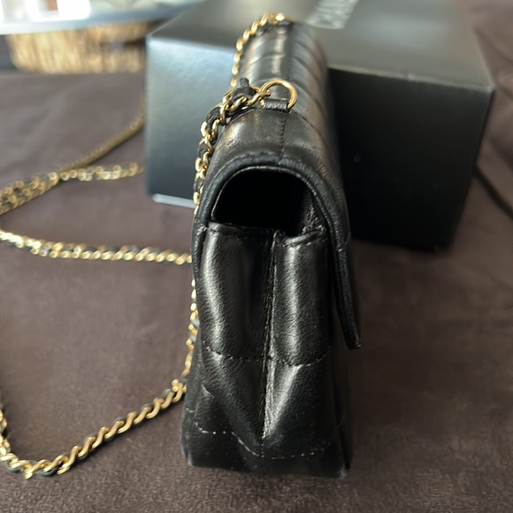 authentic CHANEL Lambskin Quilted Mini Rectangular Flap in Black - Picture 4 of 14